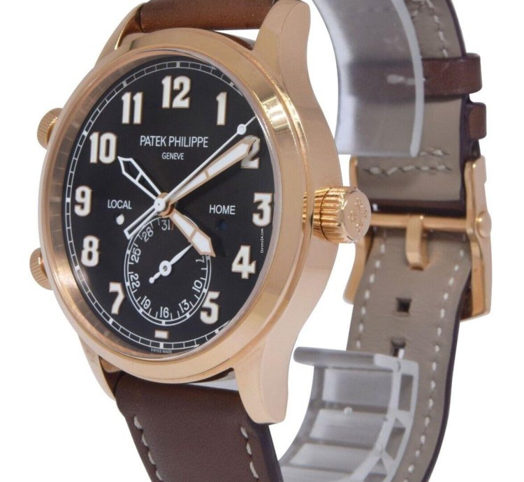 Patek Philippe 5524 Complications 18k Rose Gold Pilots Watch 20 5524r