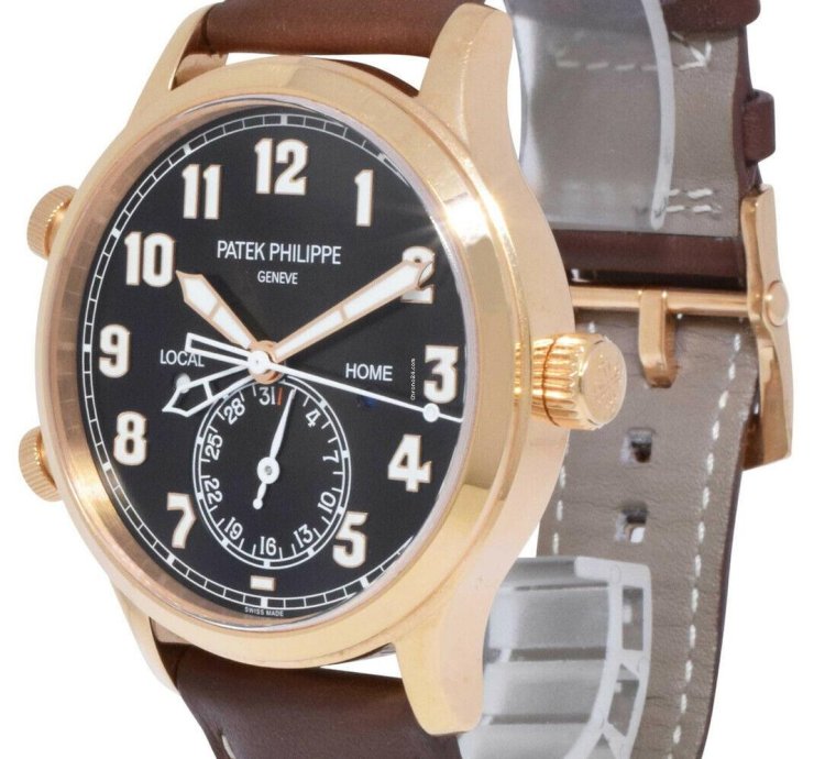 Patek Philippe 5524 Complications 18k Rose Gold Pilots Watch 20 5524r