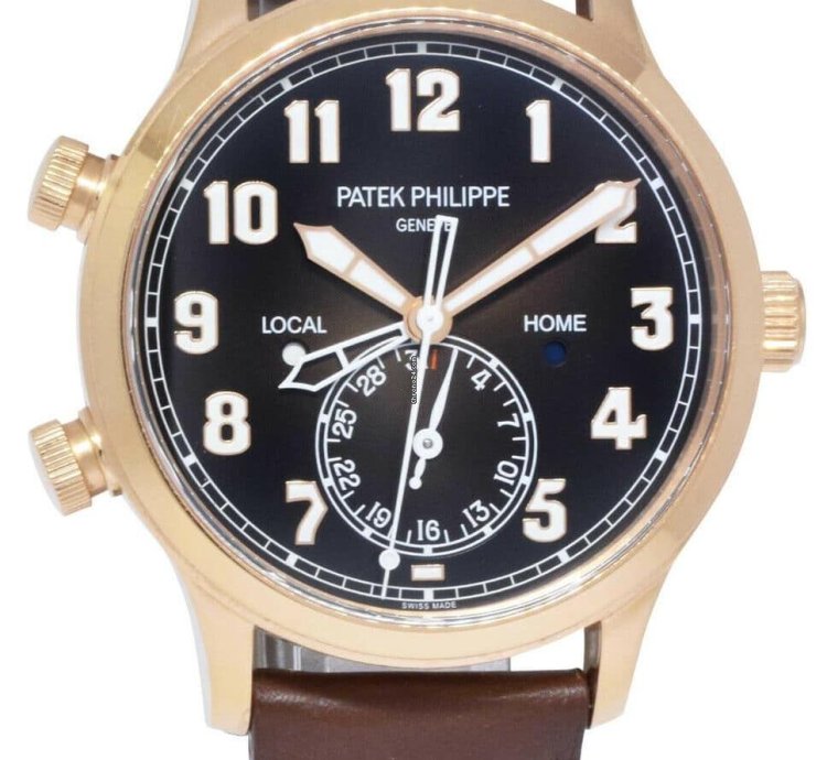 Patek Philippe 5524 Complications 18k Rose Gold Pilots Watch 23 5524r