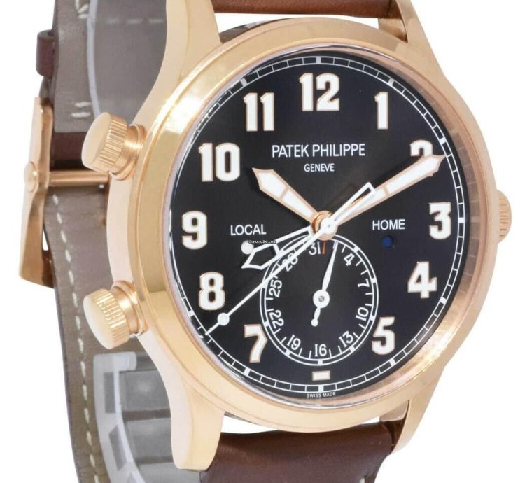Patek Philippe 5524 Complications 18k Rose Gold Pilots Watch 23 5524r