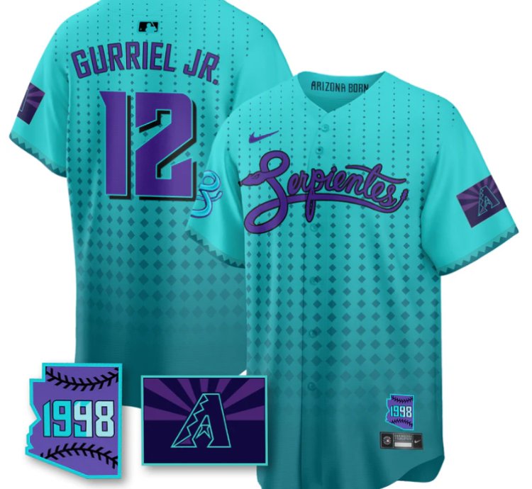 Lourdes Gurriel Jr Jersey 12 Arizona Diamondbacks Serpientes City Connect Stitched Teal