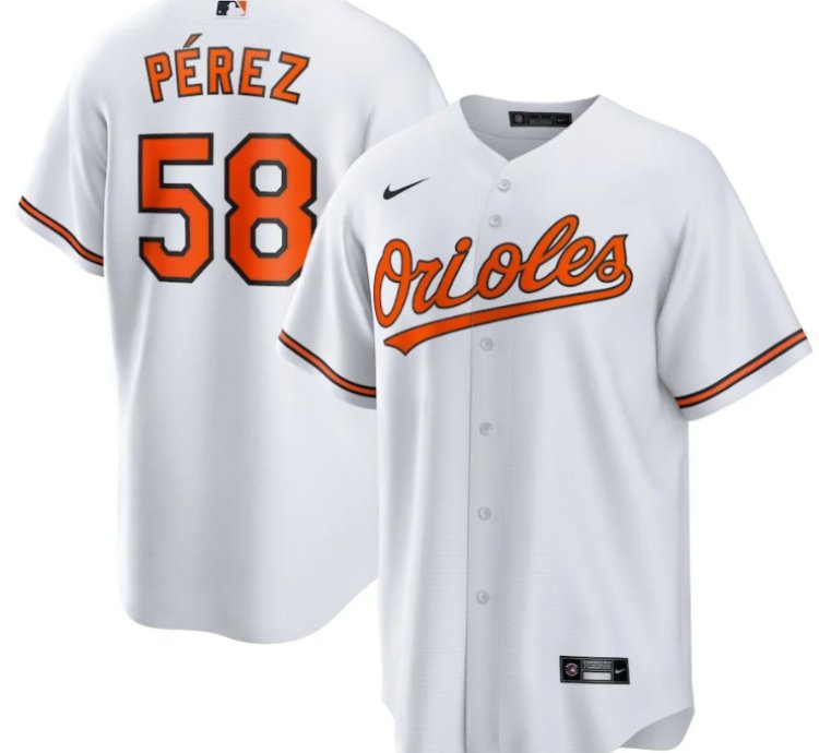 Cionel Perez 58 Baltimore Orioles Home Men Jersey - White