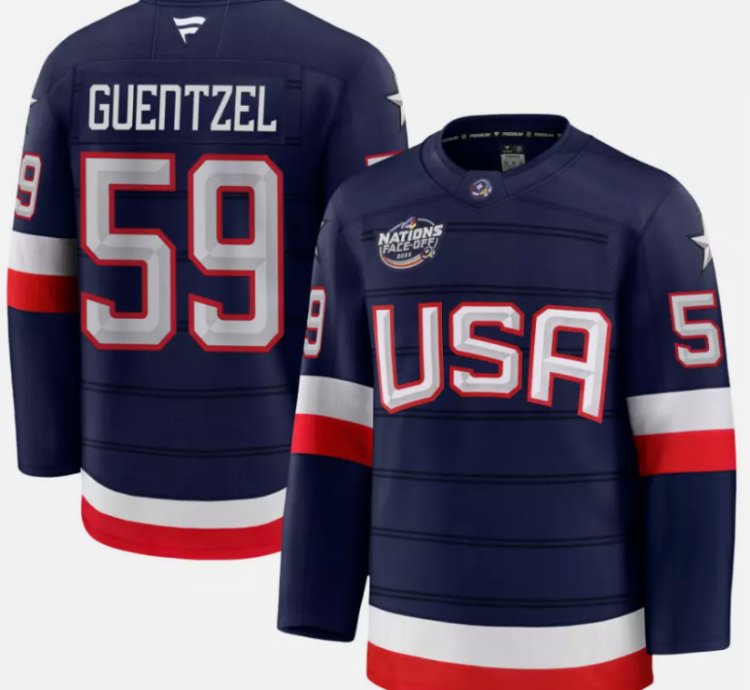 Mens Jake Guentzel 59 Usa Navy 2025 4 Nations Face-off Stitched