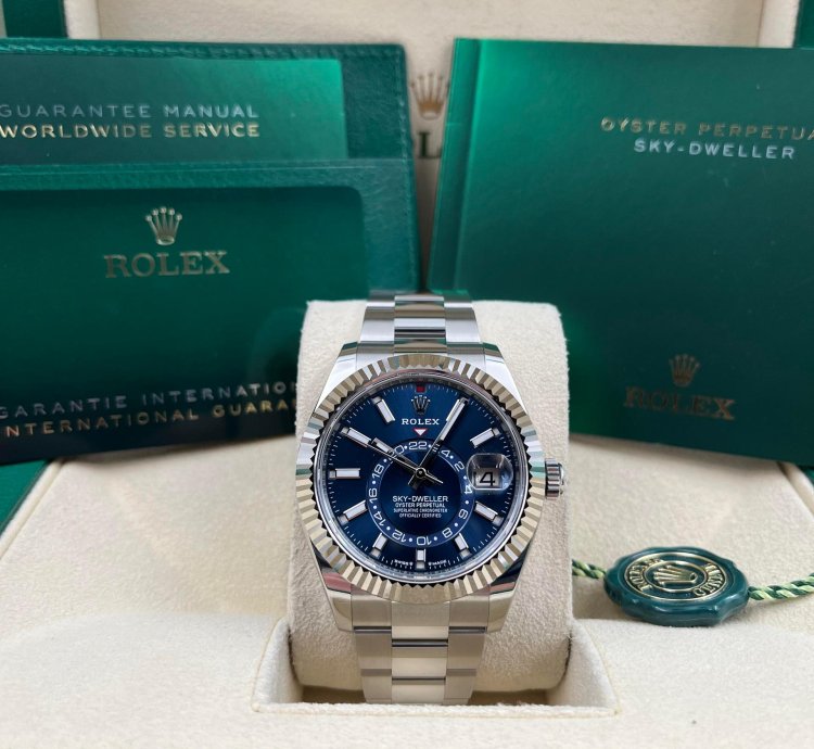 Rolex Sky-dweller Blue Dial Stainless Steel Oyster Bracelet 336934 Unworn 2024