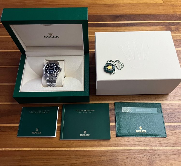 Rolex Sky-dweller Blue In Stock Jubilee-band 06 22 Unworn Lc100