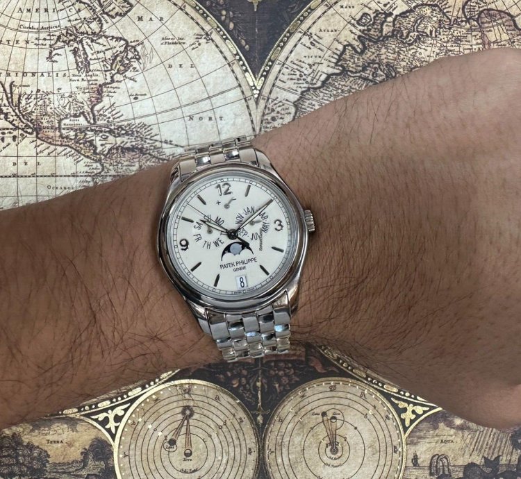 Patek Philippe Annual Calendar 18k White Gold Moon Phase 39mm Watch 5146 1g