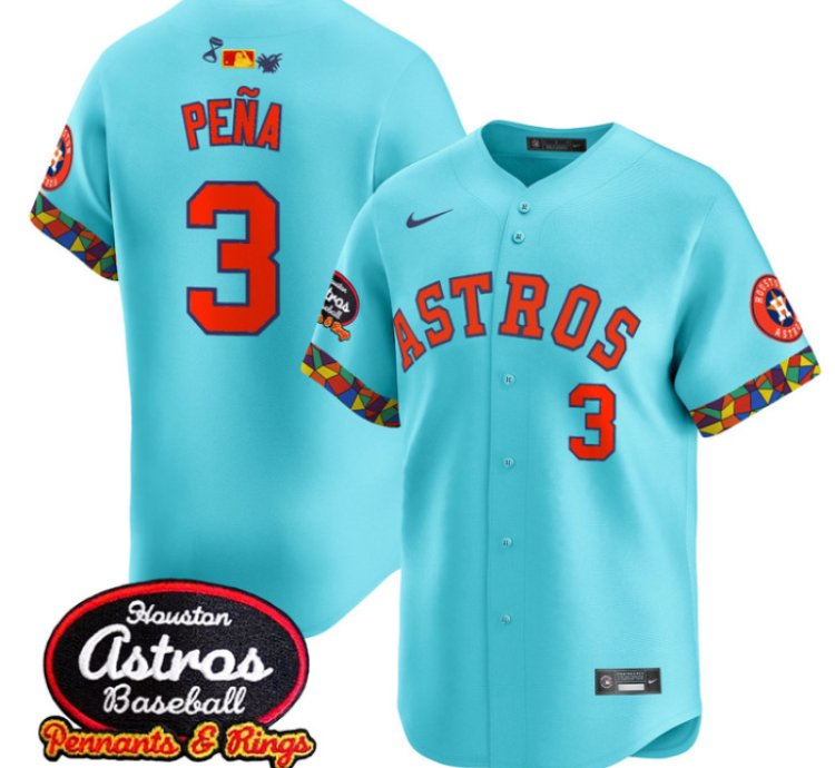 Jeremy Pena Jersey 3 Houston Astros X El Tiempo Cantina Vapor Premier Limited Stitched Teal