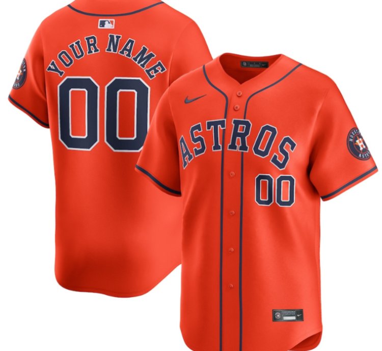 Houston Astros Alternate Limited Custom Men Jersey - Orange