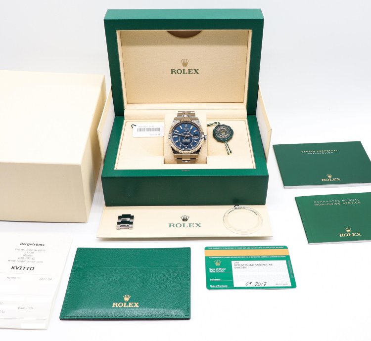 Rolex Sky-dweller Bright Blue New Unworn Year 2017 Full Set With Original Receipt