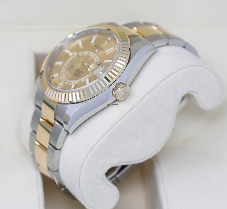 Rolex Sky-dweller Champagne 326933 Unworn Stainless Steel And Yellow Gold Watch