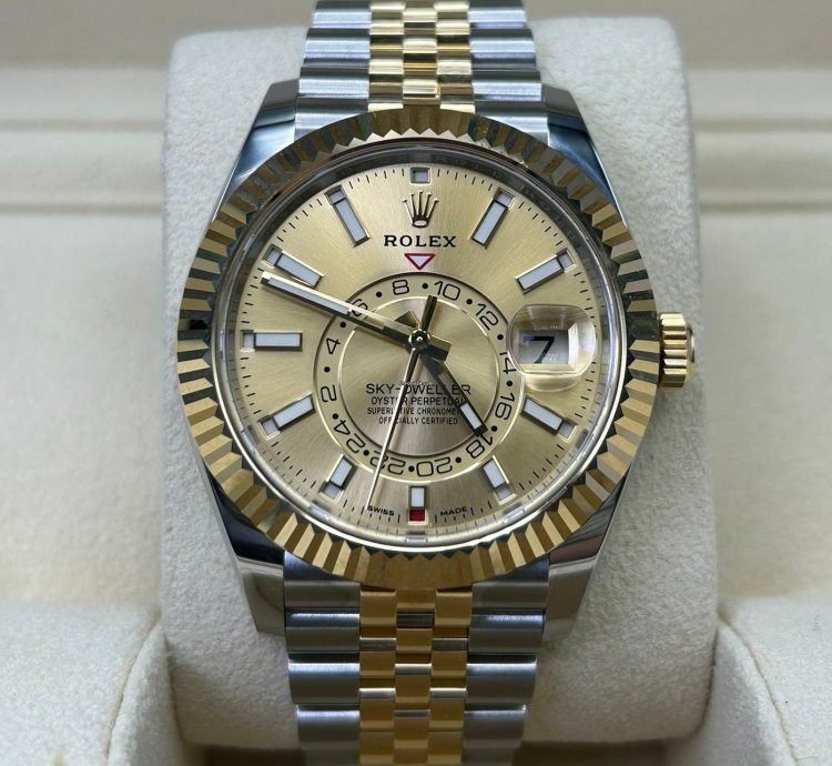 Rolex Sky-dweller Champagne Dial 326933 Jubilee Bracelet New