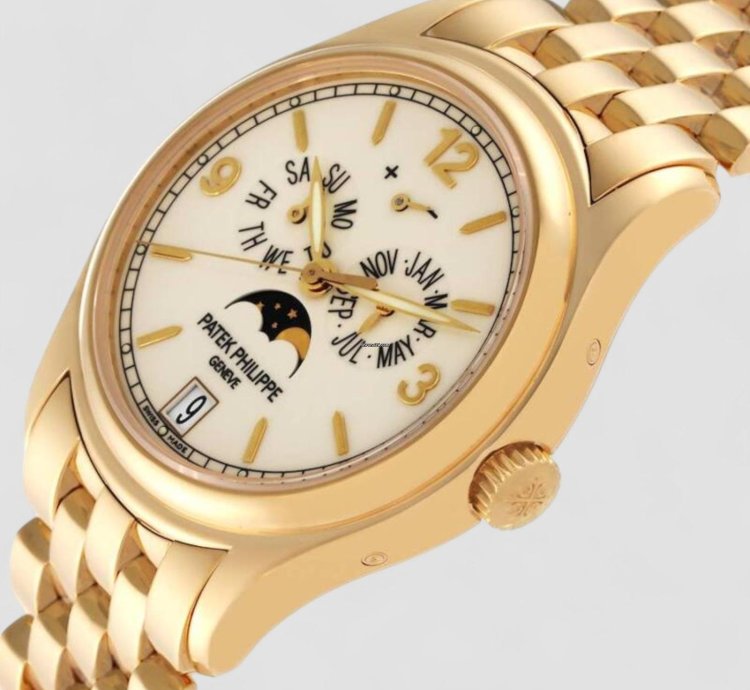 Patek Philippe Annual Calendar 5146 1j Cream Dial 18k Yellow Gold Bracelet