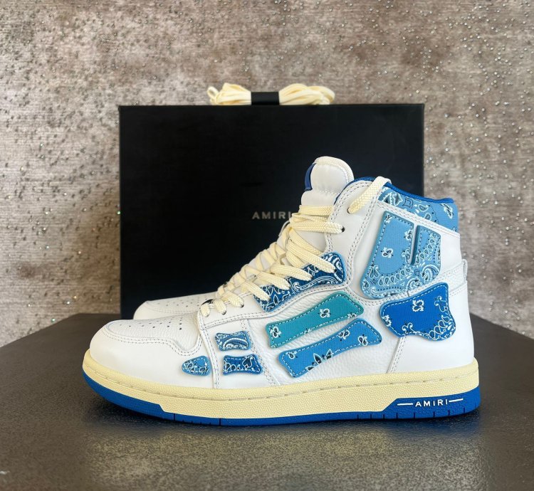 Bandana High Top Skeleton Sneakers In Blue White