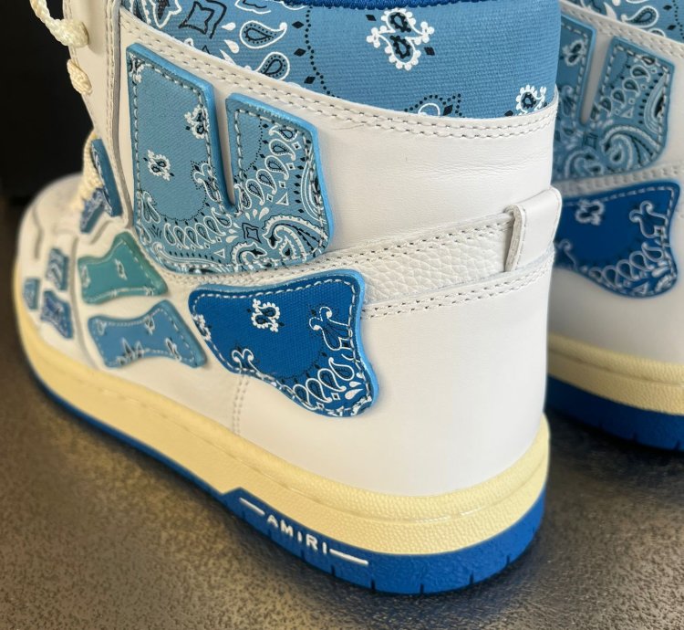 Bandana High Top Skeleton Sneakers In Blue White