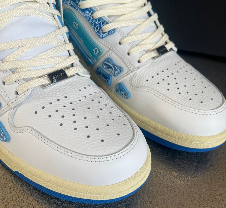 Bandana High Top Skeleton Sneakers In Blue White