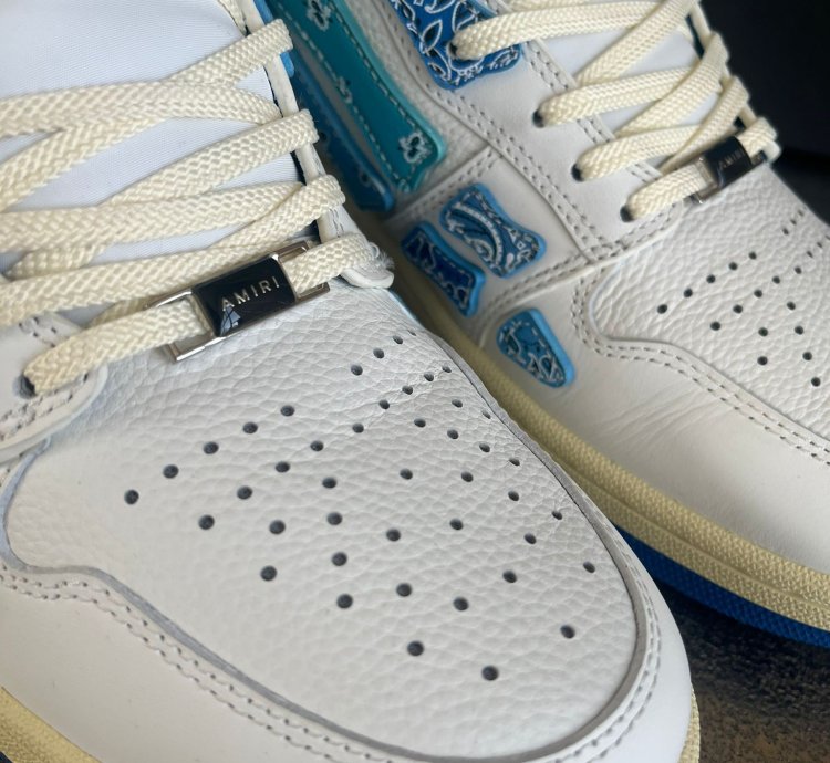 Bandana High Top Skeleton Sneakers In Blue White