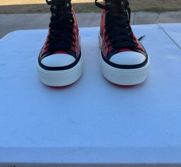 Bandana Ma Logo Court Hi Red High Top Sneakers