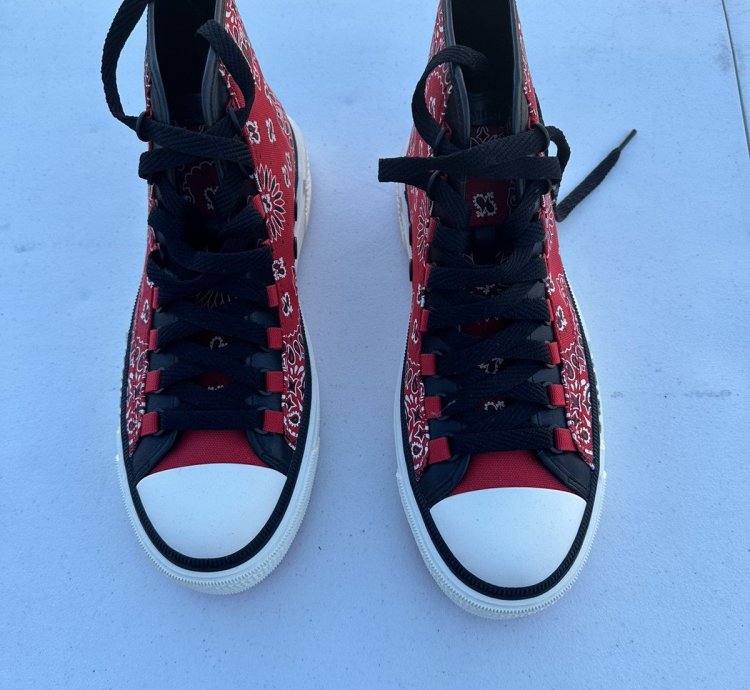 Bandana Ma Logo Court Hi Red High Top Sneakers