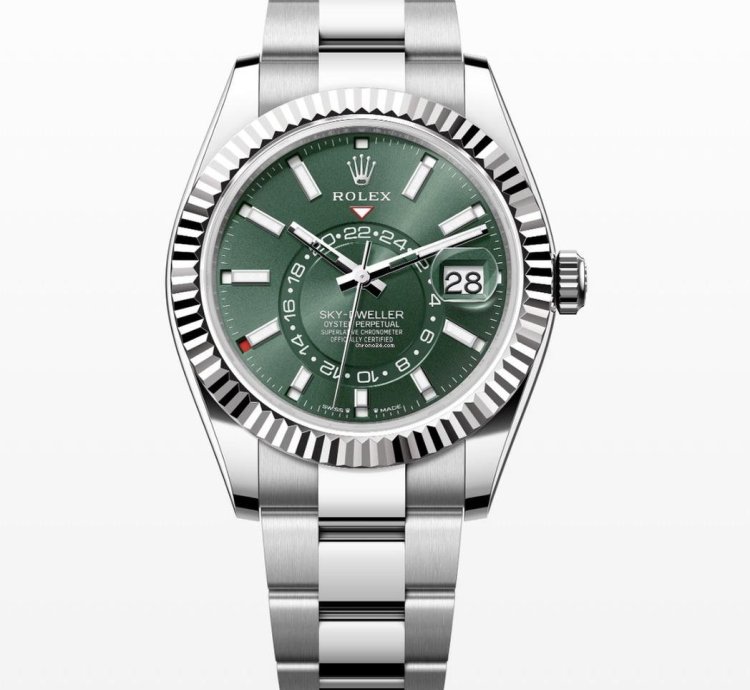 Rolex Sky-dweller Complete Mint Green Sky-dweller 42 Mm On Oyster Ref 336934
