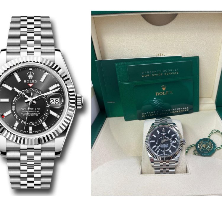 Rolex Sky-dweller Fluted Bezel Black Index Dial Jubilee Bracelet 336934