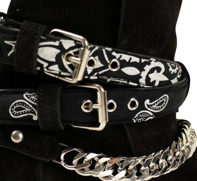 Black Bandana Buckle Boot Size 37