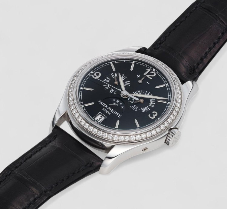 Patek Philippe Annual Calendar 5147g Tiffany Co Blue Dial Diamond Bezel
