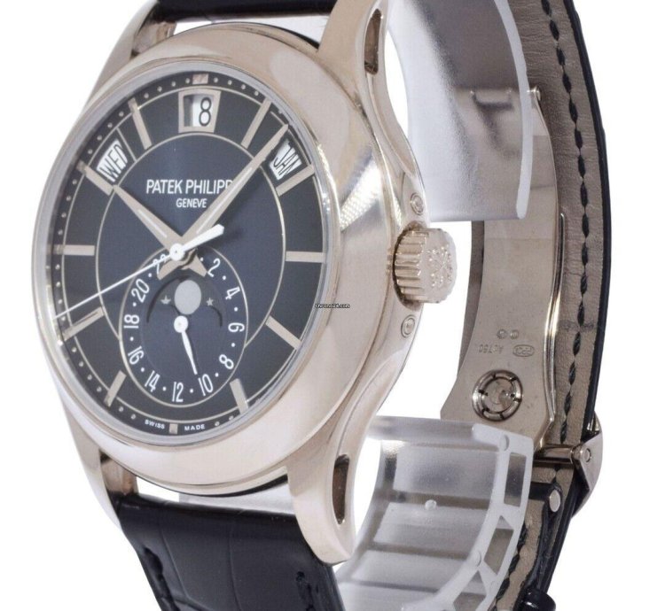 Patek Philippe Annual Calendar 5205 18k White Gold Blue Dial Watch 22 5205g