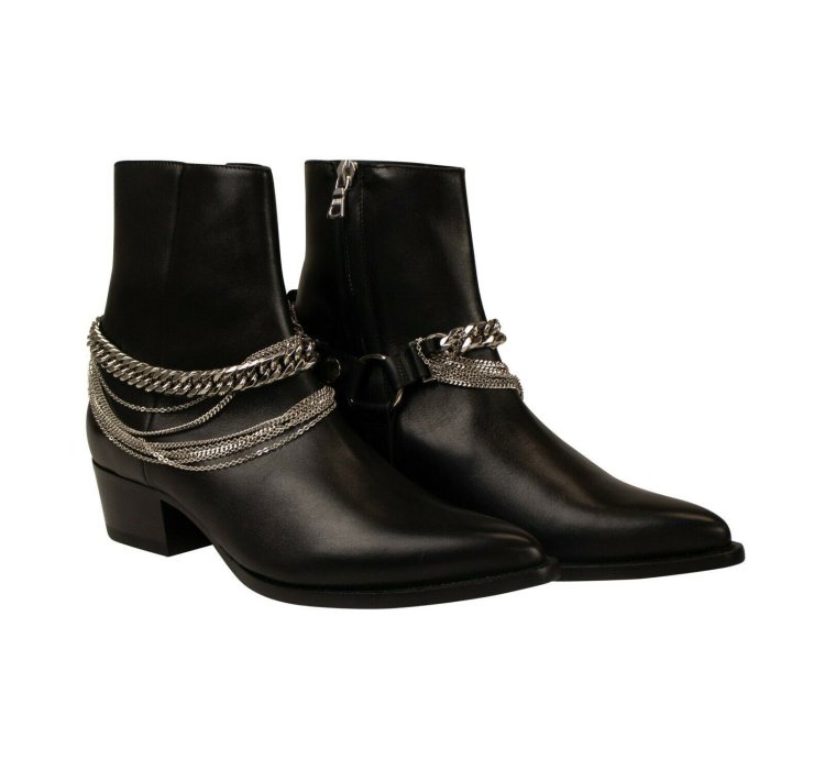 Black Chain Boots Size 43 5