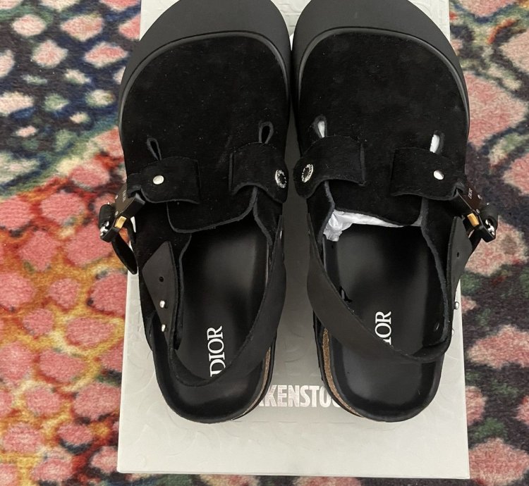 Black Dior Birkenstock Tokio Mule