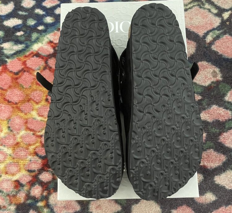 Black Dior Birkenstock Tokio Mule