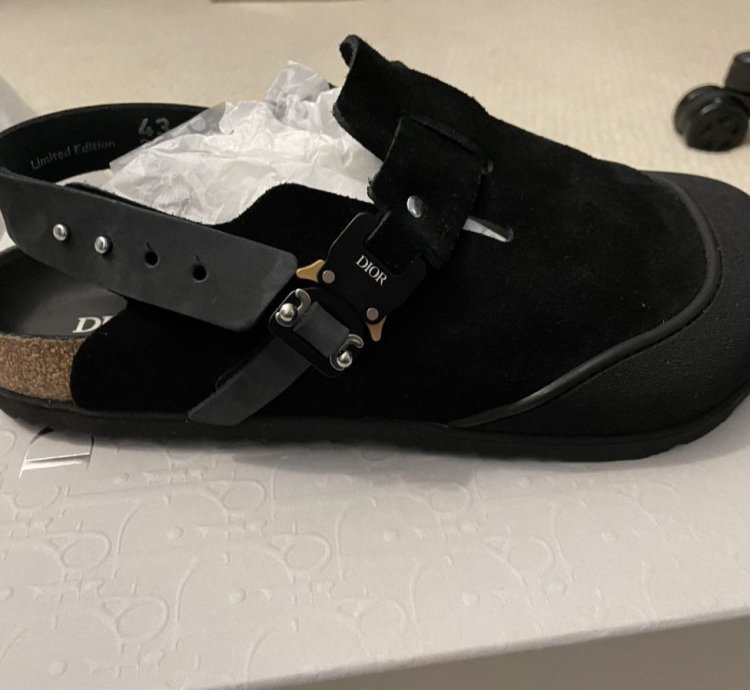 Black Dior Birkenstocks Size 43 New Never Worn