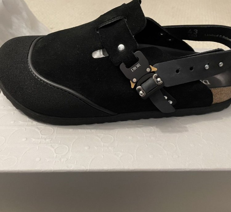 Black Dior Birkenstocks Size 43 New Never Worn