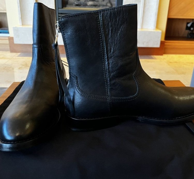 Black Leather Shane Boots Handmade In California Rare