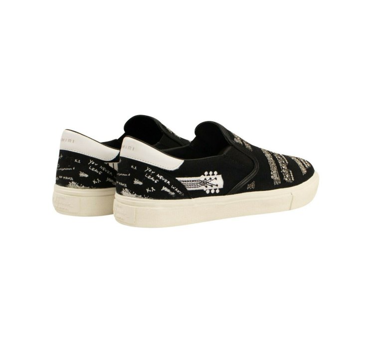 Black Musical Note Slip Ons Size 44