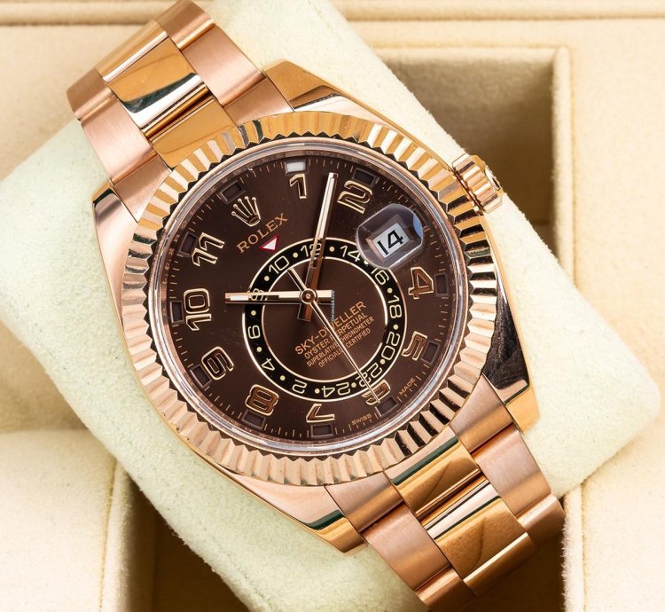 Rolex Sky-dweller 42mm Chocolate Dial Rose Gold