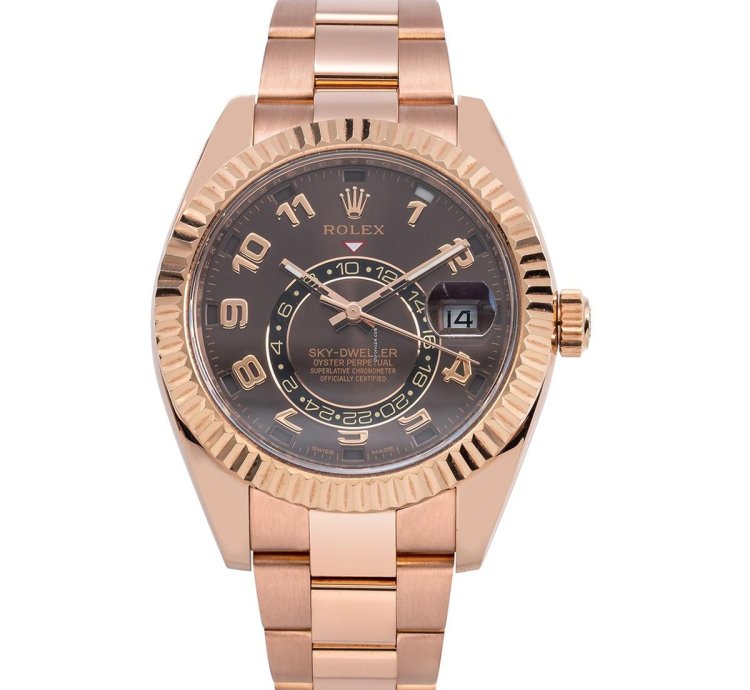 Rolex Sky-dweller 42mm Chocolate Dial Rose Gold