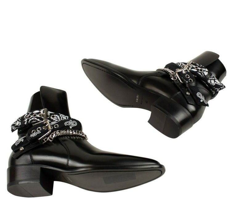 Black Patent Leather Buckle Ankle Boots Shoe Size 9 42