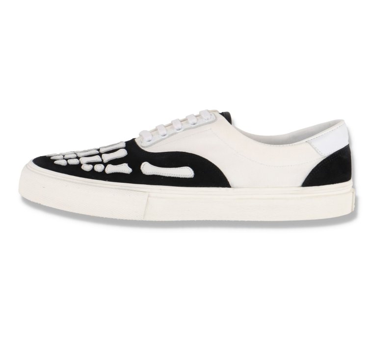 Black Skel Toe Bones Lace Up Trainers