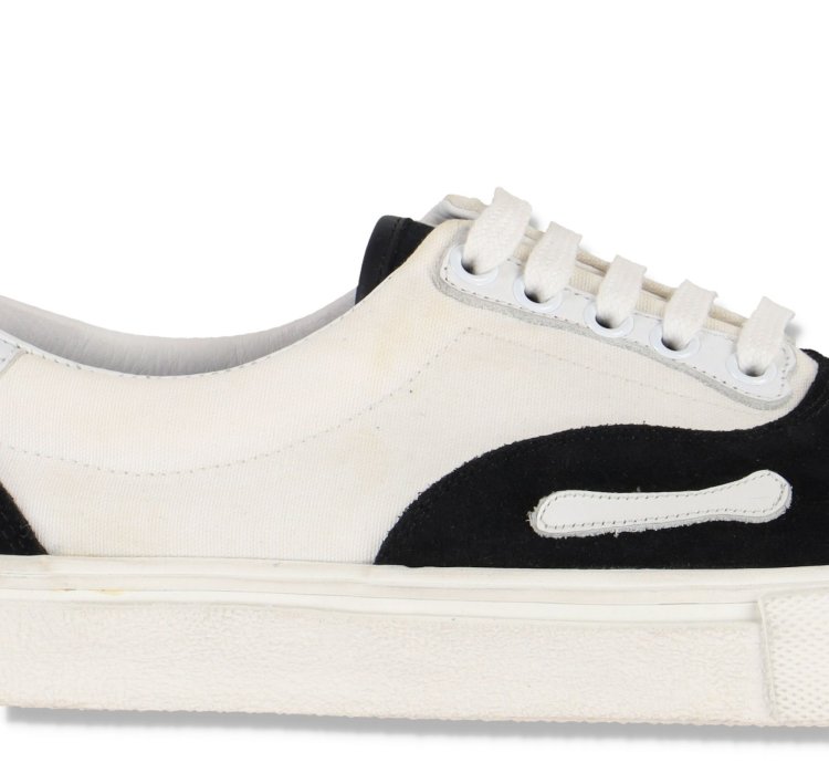 Black Skel Toe Bones Lace Up Trainers