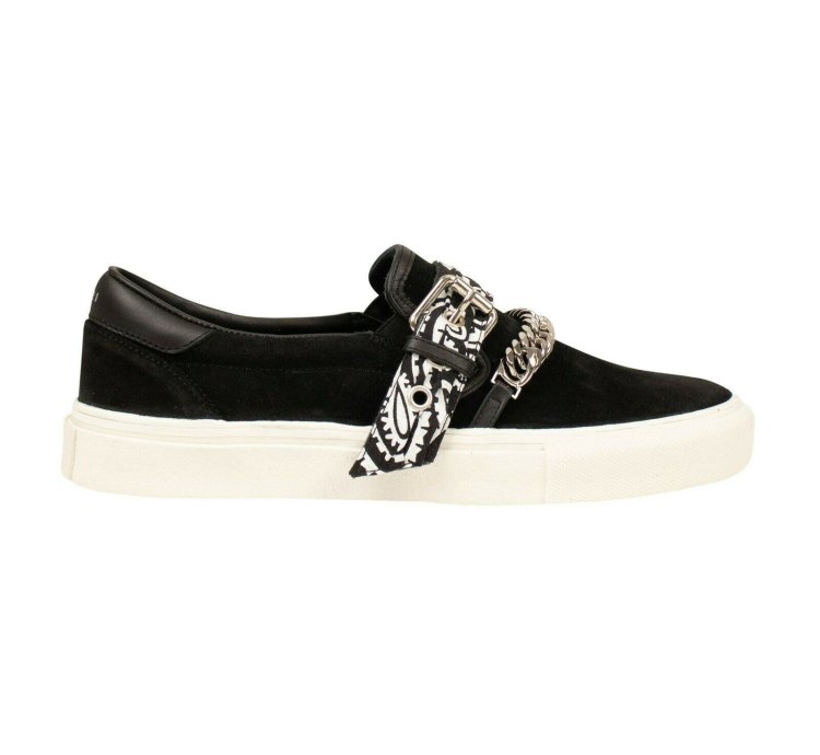 Black Suede Bandana Slip On Sneaker Size 40