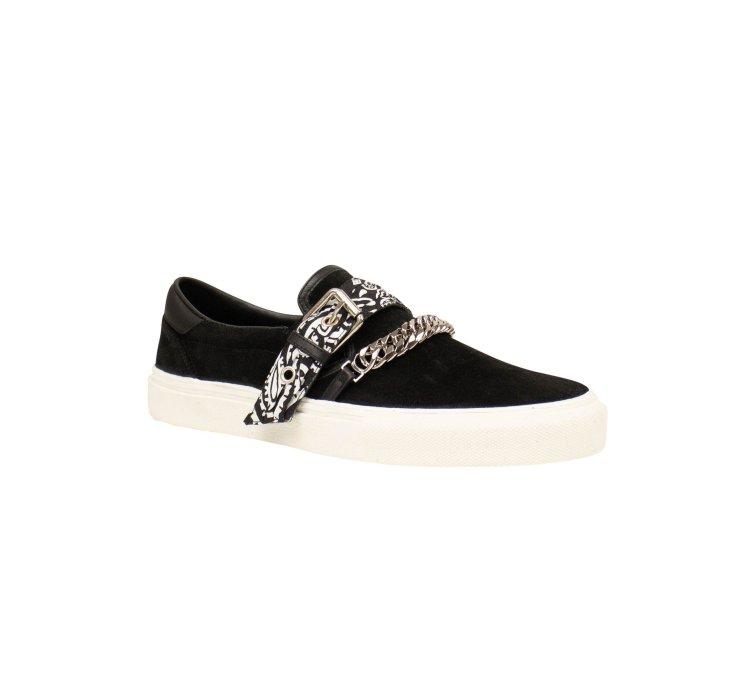 Black Suede Bandana Slip On Sneaker Size 40
