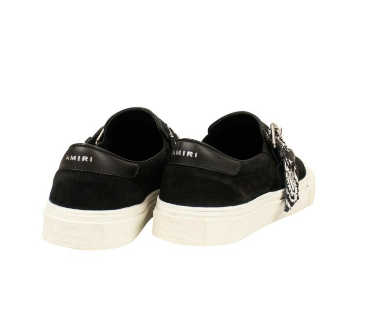 Black Suede Bandana Slip On Sneaker Size 40