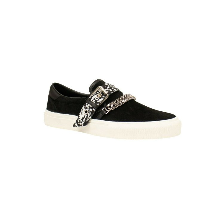 Black Suede Bandana Slip On Sneaker Size 40