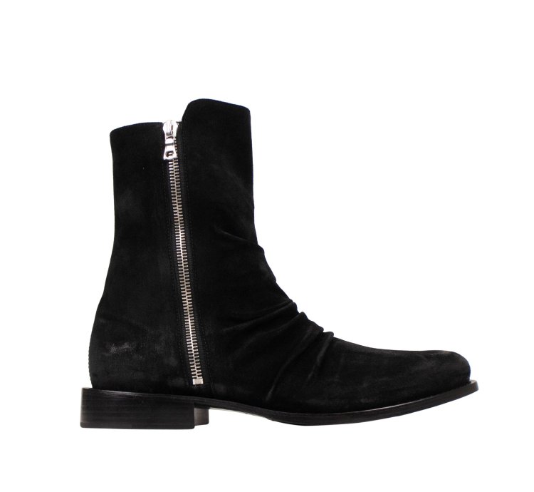 Black Suede Stack Boot Ankle Boots Shoes Size 14