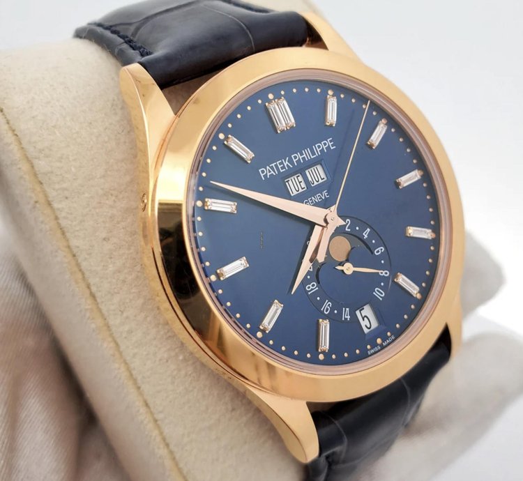 Patek Philippe Annual Calendar 5396r Blue Baguette Blau Baguette Sehr Gut Sehr Gut 2022 Full Set