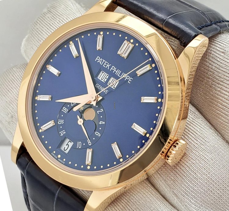 Patek Philippe Annual Calendar 5396r Blue Baguette Blau Baguette Sehr Gut Sehr Gut 2022 Full Set
