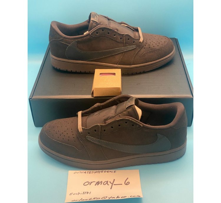 Jordan 1 Retro Low Og Sp Travis Scott Velvet Brown M8 5 W10
