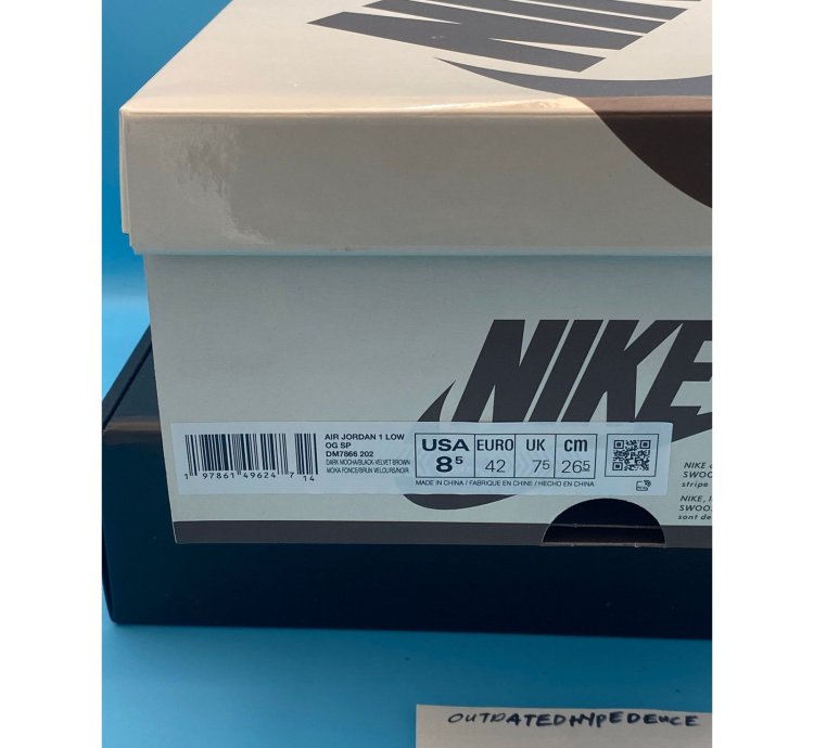 Jordan 1 Retro Low Og Sp Travis Scott Velvet Brown M8 5 W10