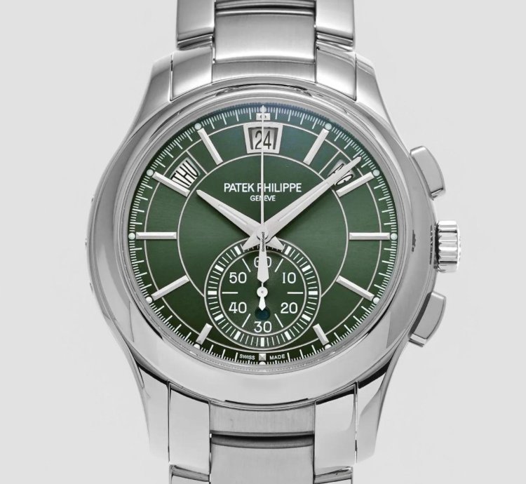 Patek Philippe Annual Calendar Chronograph 5905 1a Chronograph Annual Calendar Green Dial Ss Description