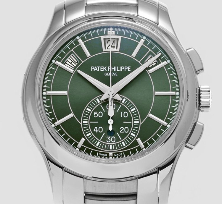 Patek Philippe Annual Calendar Chronograph 5905 1a Chronograph Annual Calendar Green Dial Ss Description
